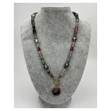 14KT Gold Valeska Tourmaline & Gemstone Necklace.