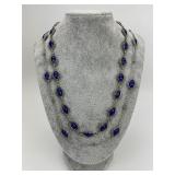 2 Sterling Silver Lagos Lapis Lazuli Necklaces.