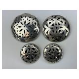 4pc Sterling Silver Pendant Brooches & Earrings.
