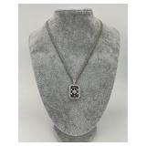 14KT Italian Gold Black Onyx & Diamond Necklace.