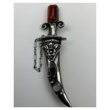 Vintage Sterling Silver Sword & Scabbard Brooch.