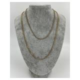 Pair of 14KT Gold Chain Necklaces.