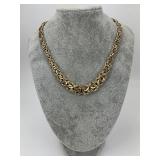 14KT Italian Gold Byzantine Link Necklace.