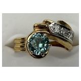 Gold Diamond & Topaz Ring.