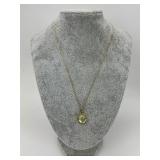 14KT Italian Gold Amoro  Prehnite Necklace.