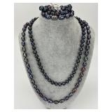 2 14KT Gold Accent Peacock Pearl Jewelry Sets.