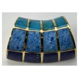 14KT Gold Mosaic Inlay Gemstone Pendant.