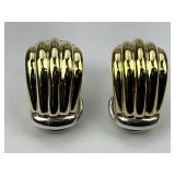 18KT Gold & Sterling Silver Caviar Earrings.