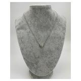 18KT Italian Gold Diamond Heart Pendant Necklace.