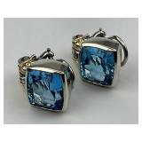 18KT Gold & Sterling Silver Lagos Gem Earrings.