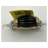 18KT Gold & Sterling Silver Lagos Onyx Ring.