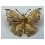 Beautiful Vintage Gold Butterfly Pin.
