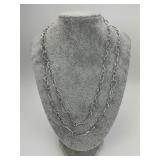 Silver Lagos Textured & Oval Link Necklace.