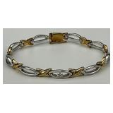 Platinum & 18KT Gold Diamond Accent Bracelet.
