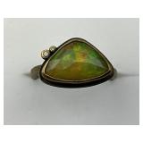 22K & Sterling Silver Ananda Opal & Diamond Ring.