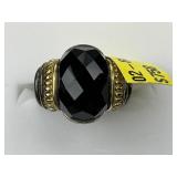 18KT Gold & Sterling Silver Lagos Onyx Ring.