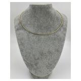 14KT Italian Gold Round Omega Chain Necklace.