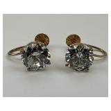 Gold Large Cut Cubic Zirconia Earrings.