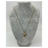 Gold Multi Gemstone & Diamond Pendant Necklace.