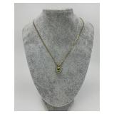 14KT Gold Citrine & Diamond Pendant Necklace.