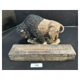 Resin Bison Figurine, Wooden Mold.