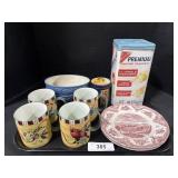 Lenox Mugs, Advertising Tins, Bowls, Transferware