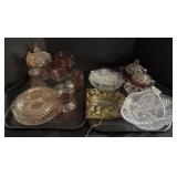 Lot Of Depression, Ruby Glass & Cut Glass.