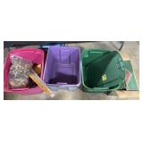 Holiday Decor, Yard Sticks, Empty Totes.