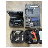 Angle Grinder, Joiner, Stapler, Drill.