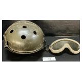 Rawlings U.S WWII Tanker Helmet, Polaroid Goggles