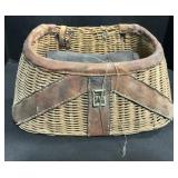 Leather & Wicker Fish Basket.