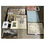 19 C. Political Lithographs, Newspaper.