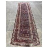 Antique Hand Knotted Persian Style Runner.