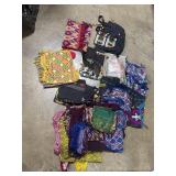 Lot Of Scarves, Bookbag & Prayer Rugs.