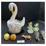 Lefton Irish Girl Figures, Japan S&P Shakers.