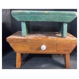 Pair Of Painted Wooden Footstools.