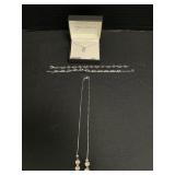 Sterling Silver Necklace W/Topaz Pendant.