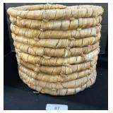 Vintage Woven Corn Husk Basket.