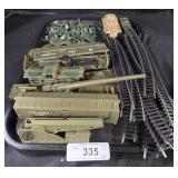 Plastic Army Men & Trucks, Railroad Pieces.