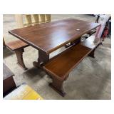 Pine Trestle Table & Benches.