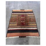 Vtg Hand Knotted Turkish Kilim Rug.