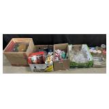 Vintage Baseball Helmets, Linens, Glass Jars.