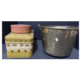 Brass Bucket & 2 Tin Containers.