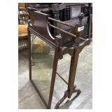 Antique Oak Quilt Rack, Wall Mirror.