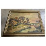 Framed John C. Lease Landscape Painting.