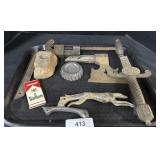 Pipe Wrench, Marlboro Cigarettes Pack, Stone