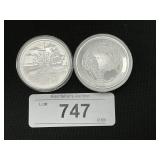 2 Oz & 1 Oz .999 Fine Silver Commemorative Rounds