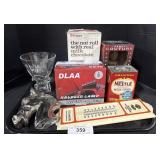 Advertising Tin, Thermometer, Halogen Lamp.