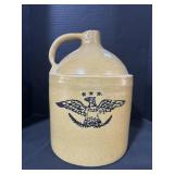 Large Blue Decorated Stoneware Jug.