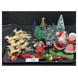 Vintage Christmas, Trees, Deer Lights, Santa